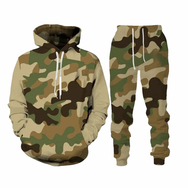 Camo Design Hoodie Set