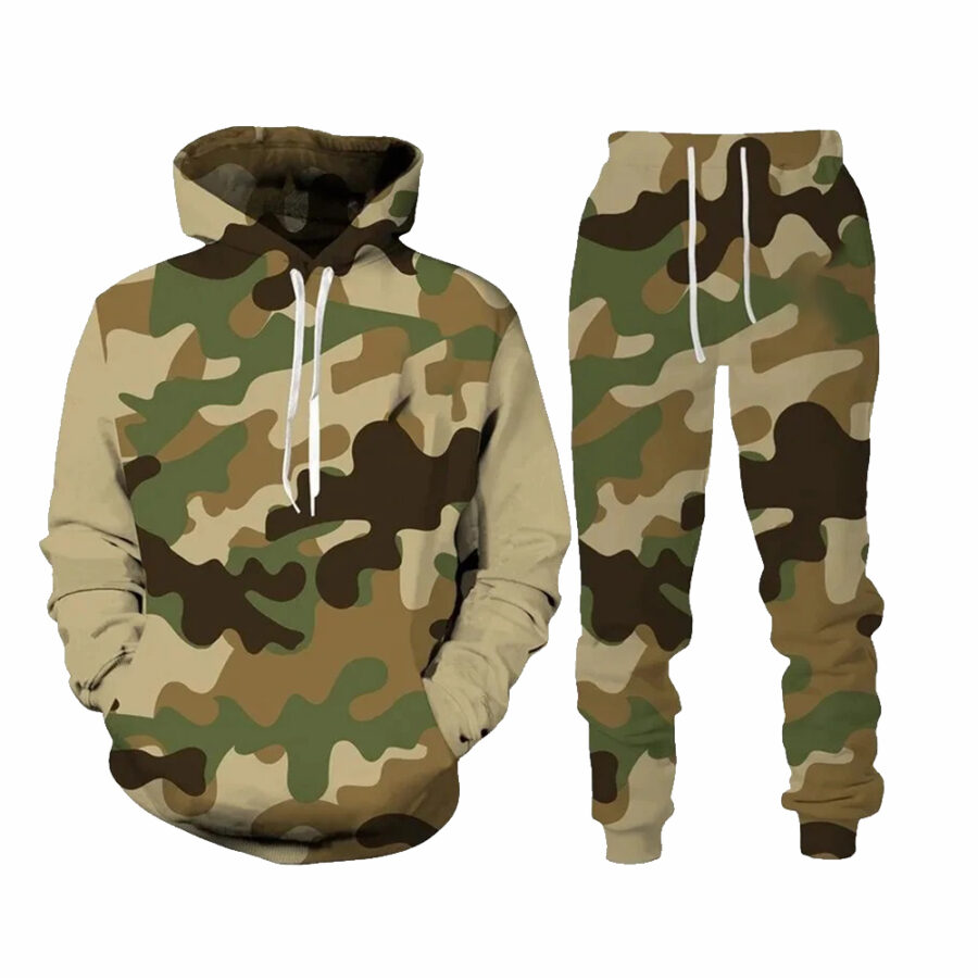 Camo Design Hoodie Set