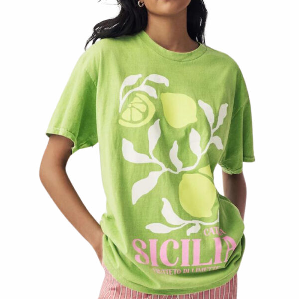 Bright Summer 100% Cotton Graphic Crew Neck T-Shirt