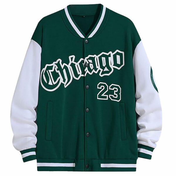 Men's Vintage Varsity Jacket Casual Letter Print Patchwork Baseball Jacket