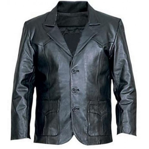 Mens Genuine Leather Jacket Black Hand Made
