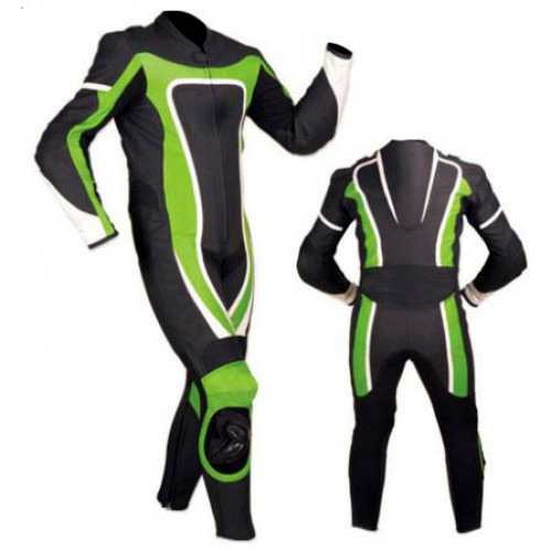 A+ Quality Leather Motorcycle Riding Suit Tech-Air Compatible, Black White Green